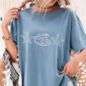 Comfort Colors Sea Shells T-Shirt: 90s Retro Y2k Summer Tee