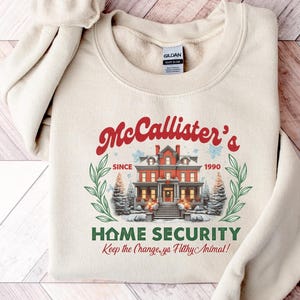 McCallister Home Security Sweatshirt, Christmas Movie Sweater, Funny Christmas Sweatshirt, McCallister Shirt, Christmas Gift, Xmas Movie