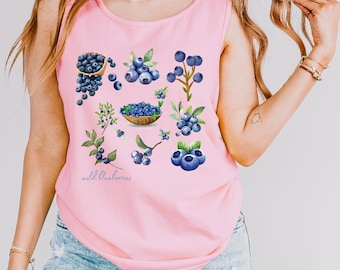 Comfort Colors Vintage Blaubeeren Tank Top aus 100% Baumwolle
