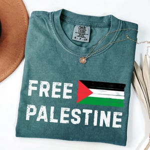 Comfort Colors Palestine Shirt, Free Palestine T-Shirt, Cute Palestine Flag Crewneck Shirts, Stand With Palestine, Xmas Gift For Palestinian