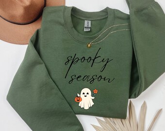 Ghost Pumpkin Halloween Sweatshirt, Spooky Season Sweater