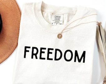 Comfort Colors Freedom T-Shirt: Retro USA Patriotic Tee