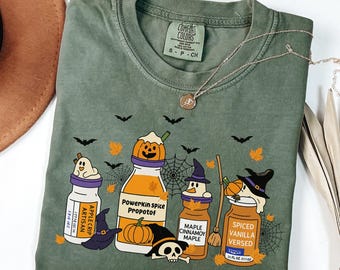 Comfort Colors T-shirt Halloween-verpleegster: Spooky Season-T-shirt