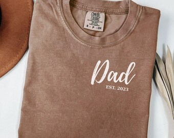 Personalized Dad Shirt, Kids Names Sleeve, Comfort Colors Father's Day Tee