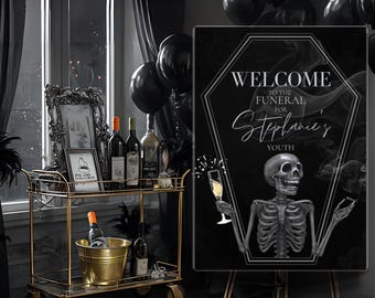 Gothic Funeral 30th Birthday Welcome Sign: Editable Template (Digital Download)