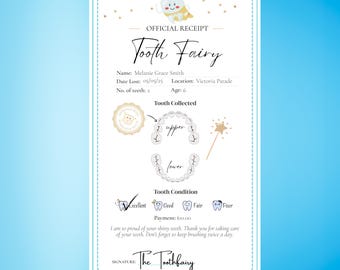 Editable Tooth Fairy Receipt | Keepsake Letter Template (Digital Download)