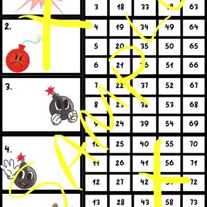 Printable block bingo sheet