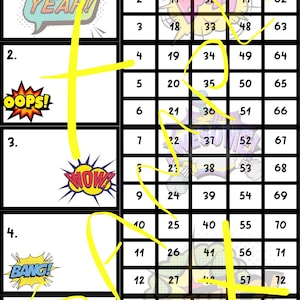 Feuille de bingo à blocs imprimable