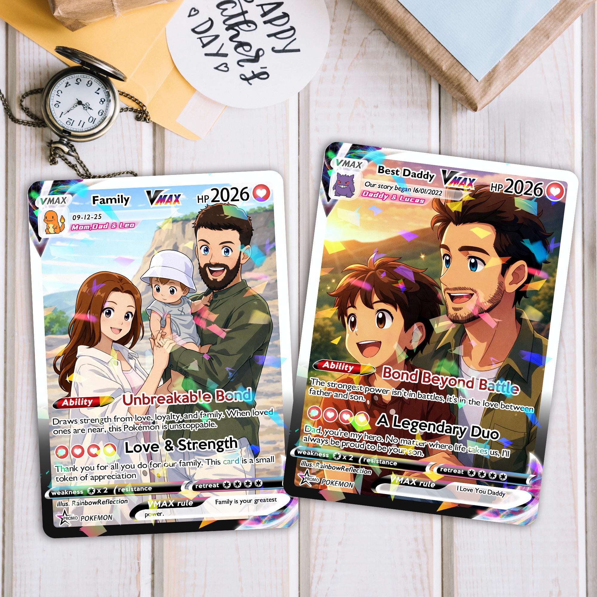 Personalized Pokemoncard Fathers Day - Etsy