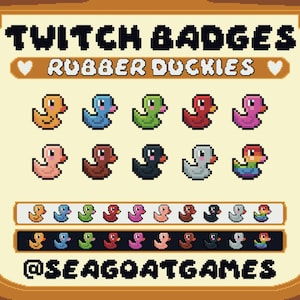 Rubber Duckies Pixel Art Badges for Twitch/YouTube/Discord | Bit Badges | Twitch Sub Badges | Stream Badges | Discord Roles | Youtube Badges