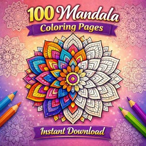 100 mandala kleurplaten | Kunstzinnige therapie voor volwassenen (afdrukbare pdf)