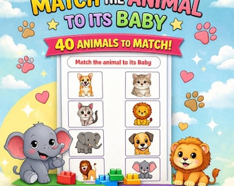 Afdrukbaar dierenmatchspel | Leeractiviteit voor peuters (pdf)
