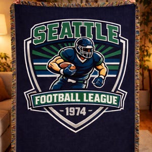 Seattle Football League Woven Throw Blanket | Sports Fan Gift