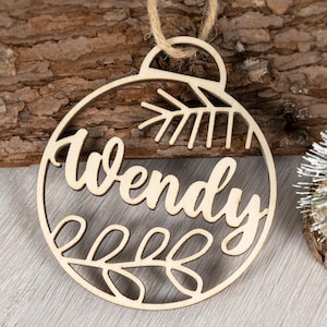 Personalized Christmas Ornaments With Name,Custom Wooden Christmas Tree Ornaments,Xmas Decor,Christmas Gift Tag,Christmas Ornaments Handmade