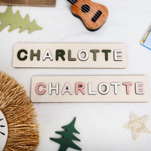 Personalized Wooden Name Puzzle, Gift for Kids, Name Puzzles for Toddlers, Montessori Baby Toys, First Birthday Baby Gift, Baby Shower Gifts