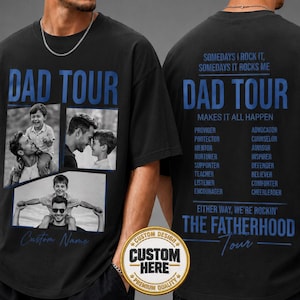 Custom Dad Tour Photo Shirt, Personalized Photo Tee, Vintage 90s Bootleg Rap T Shirt, Fathers Day Gift, Gift for Dad, Grandpa Tour Gift