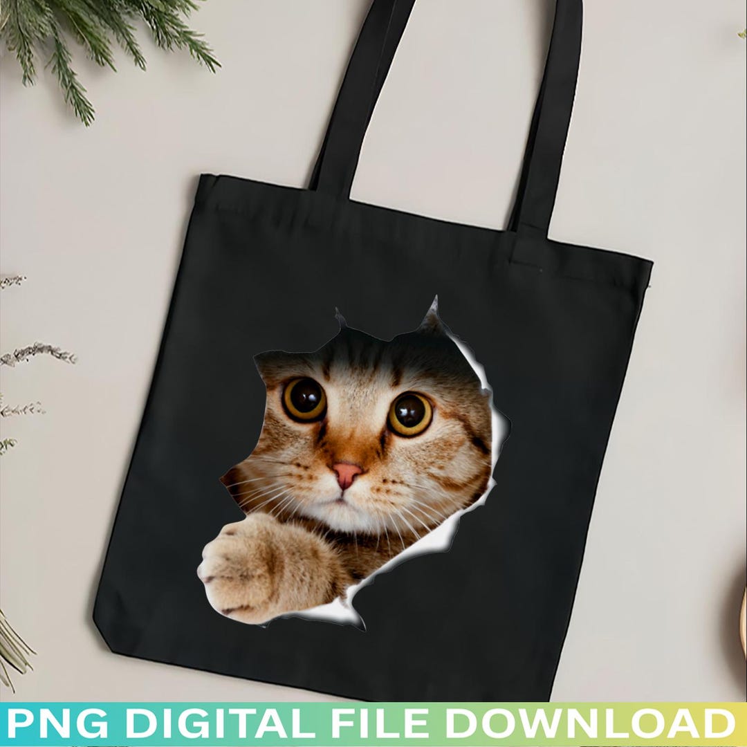 Torn Cloth Cat PNG, Funny Kitty Digital File, Kitten T-shirt Design ...