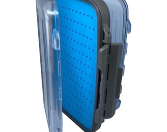 Fly Fishing Box Waterproof Lightweight Silicone Fly Box Easy Grip Transparent Lid Fly Fishing Medium Box