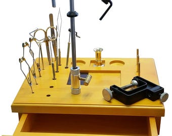 Wooden Fly Tying Kit Ez Vise - All-In-One Fly Tying Tool Kit – Great Gift for Fishermen & Outdoor Lovers