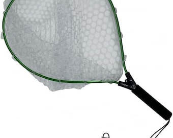Fly Fishing Aluminum Landing Net Tear Drop Soft Rubber Mesh Waterproof Nylon Mesh Trout Bass Catch and Release Net