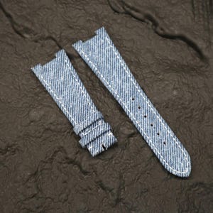 Handmade in Blue Denim for Patek Nautilus  5711/5712/5726/5980 models. Nautilus Rubber leather strap