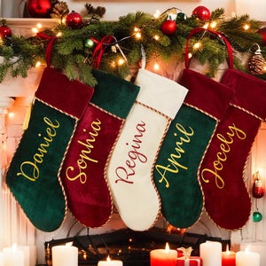 Personalized Family Christmas Stockings,Custom Velvet  Christmas Stockings With Name,Monogram Stocking,Family Christmas Gifts,Holiday Decor.