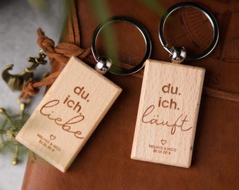 Schlüsselanhänger mit Spruch für Paare | Gravur - personalisiert - Geschenkidee - Partner - Valentinstag, Jahrestag, Hochzeit