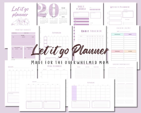 Overwhelmed Mom Planner: Undated planner (PDF Digital Download)
