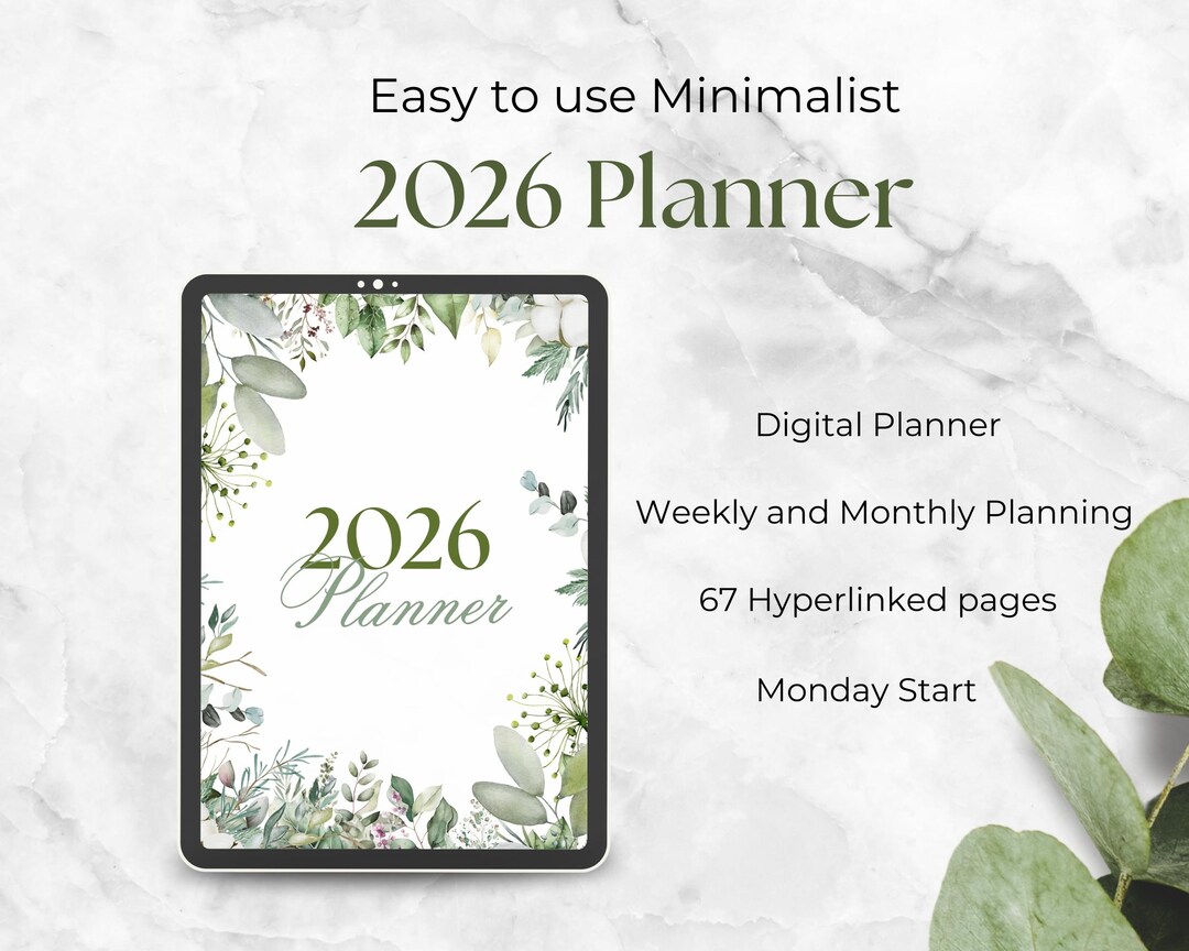 2026 Minimalist Planner | Simple Digital Planner | Weekly and Monthly ...