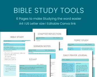 Modello di studio biblico SOAP: diario di preghiera per donne cristiane (Canva modificabile, download digitale)