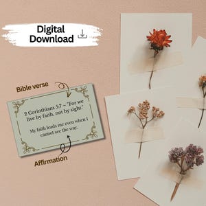 40 Cartões de Afirmação Cristã | Cartões com Versículos Bíblicos em Estilo Antigo | Ferramentas Inspiradoras para o Estudo da Bíblia | Presentes de Fé