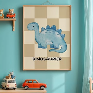 Póster infantil digital con motivo de dinosaurio – Póster para habitación infantil – Imagen de animal – Descarga instantánea – Póster de dinosaurio – Para imprimir tú mismo