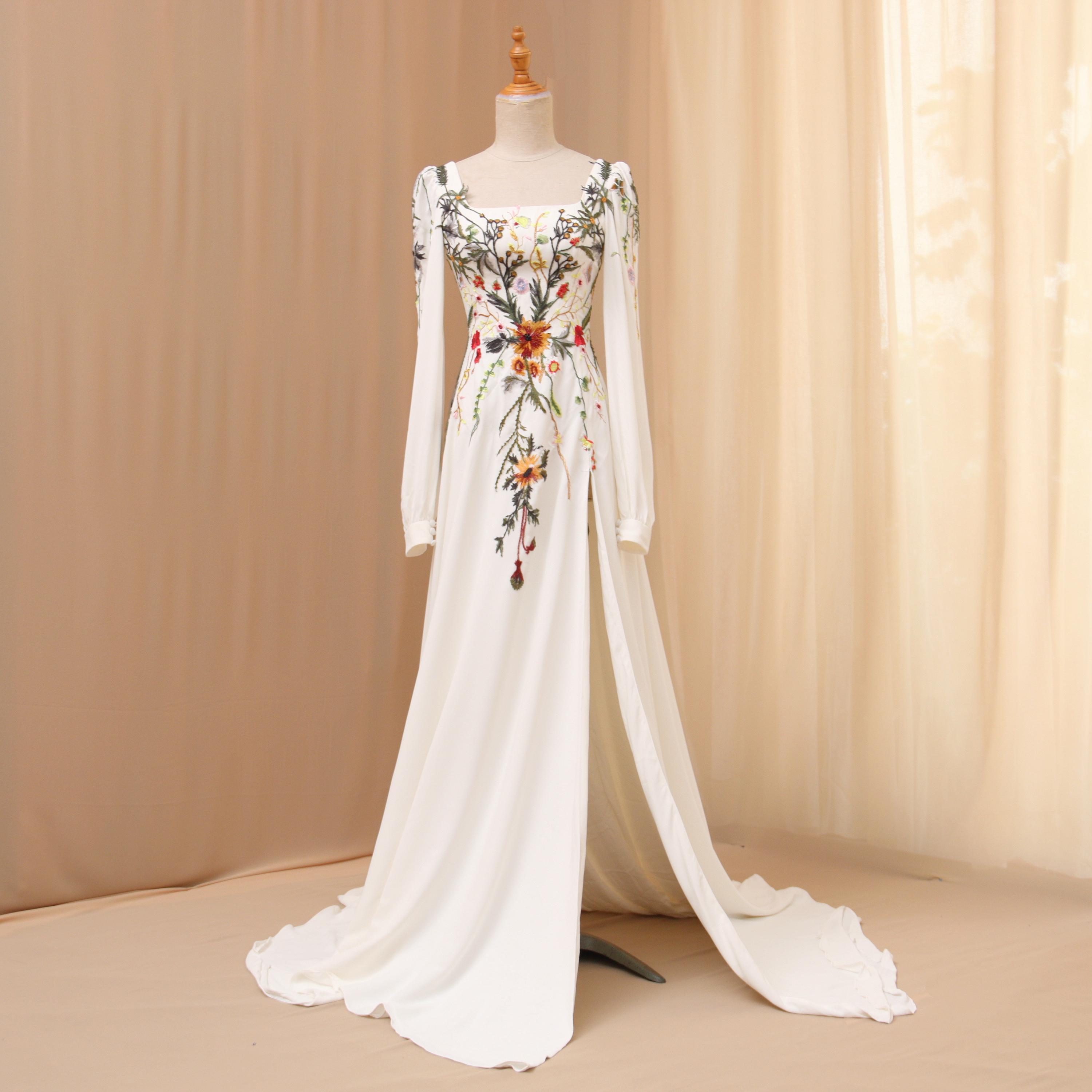 Embroidered Sheath Gown - Etsy