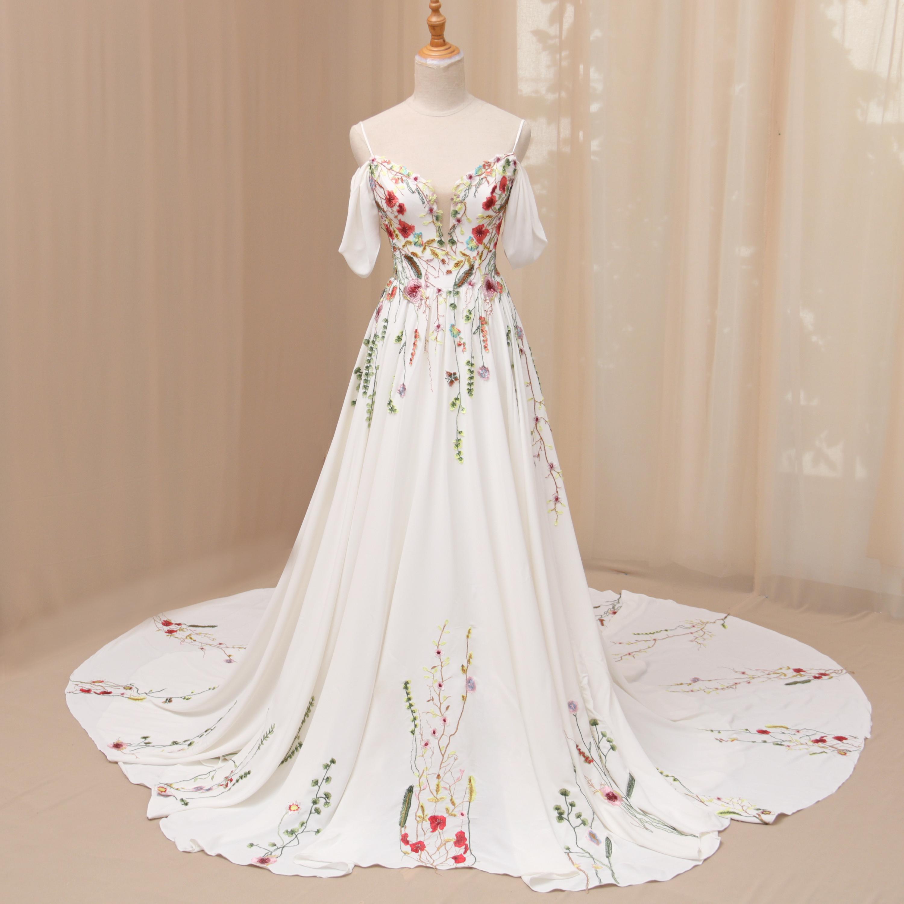 Sunflower Embroidered Wedding Gown - Etsy