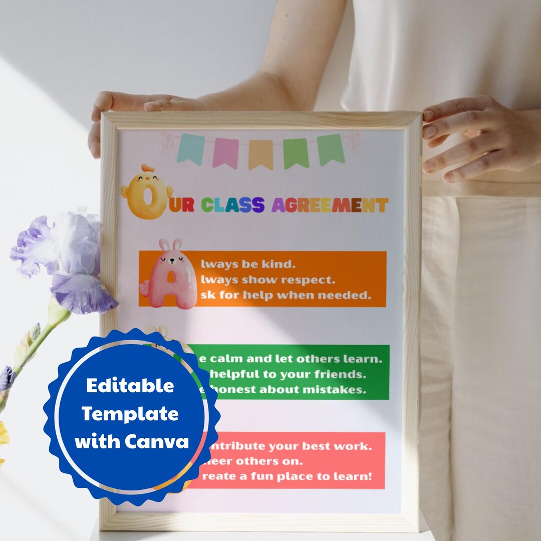 ABC Classroom Rules Poster Printable Classroom Decor for Kindergarten ...