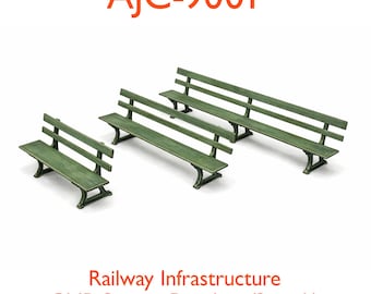 GNR & LNER Station Benches – High-Detail Resin Scale Model Railway Accessories (2-pack, O or OO)