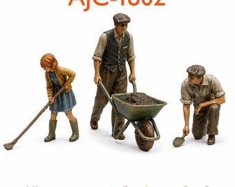 1950s Allotmenteers & Gardeners (3no) – High Detail Resin Model Railway Figures O/OO Scale