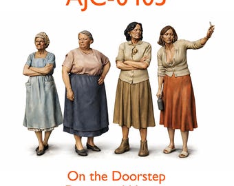 1950s Doorstep Women Figures – Unpainted Resin Model Railway O, OO, TT Scale