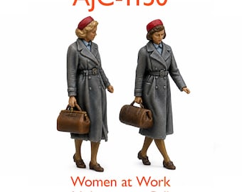 1950s Midwives on Call (2no) – High Detail Resin Model Railway Figures O/OO Scale