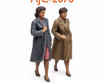 1950s Night Life - Girl's Night Out Figures – High-Detail Resin Model Railway Set (O/OO)