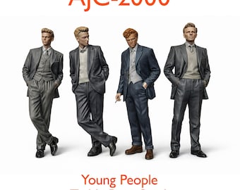 1950s Teddy Boy Figures – High-Detail Resin Model Railway Set (O/OO/TT/N)
