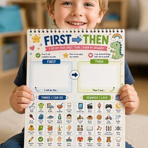 First Then Board Printable for Autism & ADHD, Visual Schedule Chart, Behavior Support Poster, Special Education, Instant Download PDF
