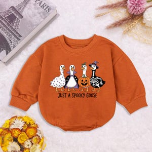 Just a Spooky Goose Baby Romper, Funny Halloween Goose, Goose Halloween Outfits, Ghost Halloween baby clothes, Baby Shower Gift