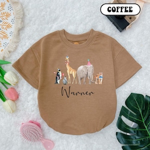 Personalized Zoo Animal Birthday baby Romper, Boy Animal Birthday Outfits, Frist Birthday Outfit, 1st Birthday baby gift, Baby shower gift