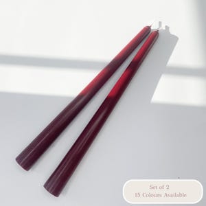 Maroon Dinner Taper Candles 10 Inch Elegant Table Decor for Weddings, Events, or Home – Minimalist Neutral Candle Set