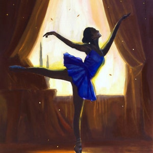 Ballerina dance practice oil painting