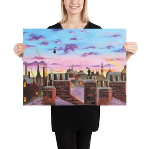 Mary Poppins art poster, Mary Poppins nursery decor