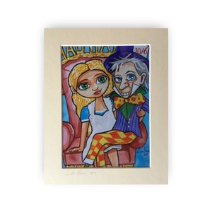 Alice in Wonderland print, Alice and the Mad Hatter art