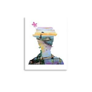 Mary Poppins silhouette art print. Perfect for Poppins-themed decor
