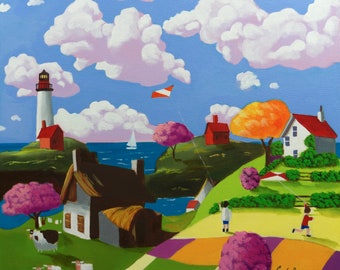 Spring coast origineel olieverfschilderij